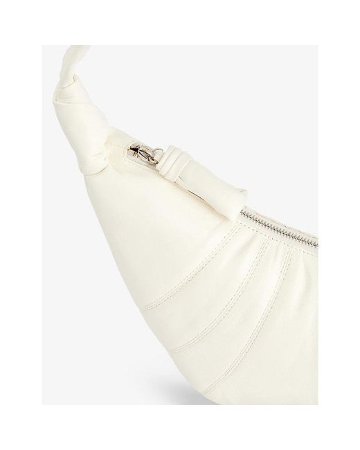 Lemaire White Croissant Small Leather Cross-body Bag