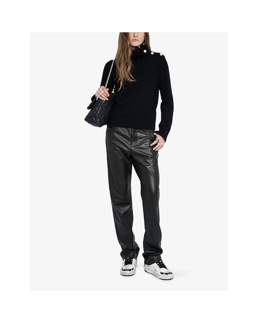 Zadig & Voltaire Black Nalma High-Neck Cashmere Jumper