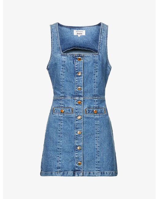Reformation Dionne Stretchdenim Mini Dress in Blue Lyst UK