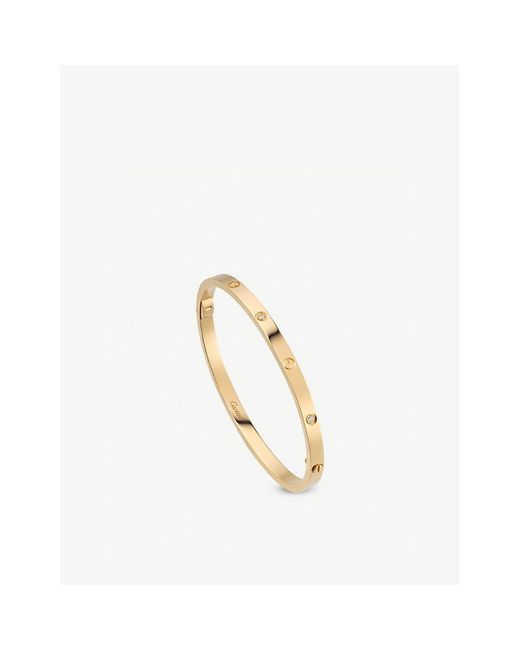 Cartier Natural Love Small 18ct Yellow-gold And 6 Diamond Bracelet
