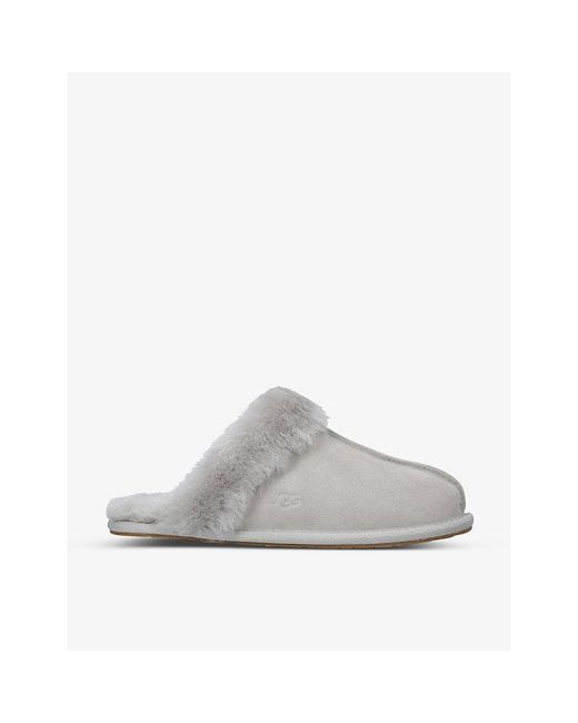 Ugg Gray Scuffette Ii Suede And Sheepskin Slippers