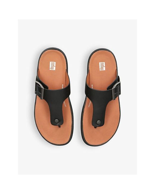 Fitflop Brown Gen-ff Buckle-embellished Leather Sandals for men