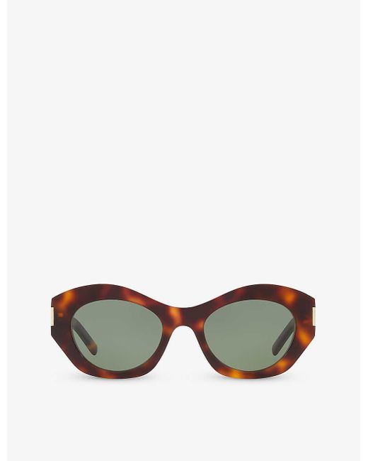 Saint Laurent Brown Sl639 Cat-eye Frame Acetate Sunglasses