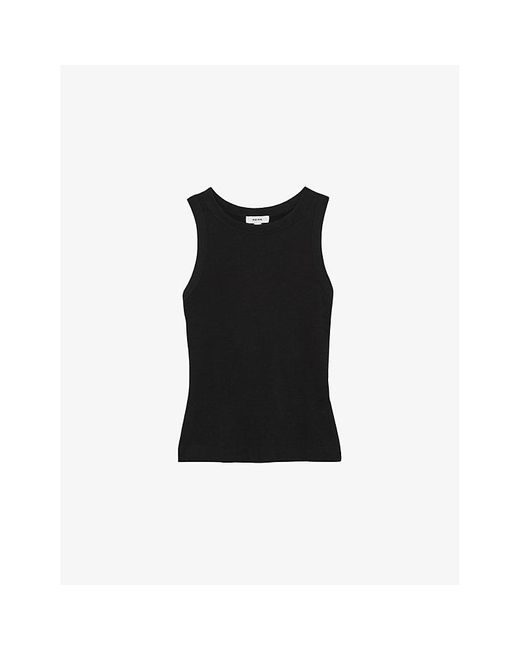 Reiss Black Betty Racerback Cotton-Jersey Vest
