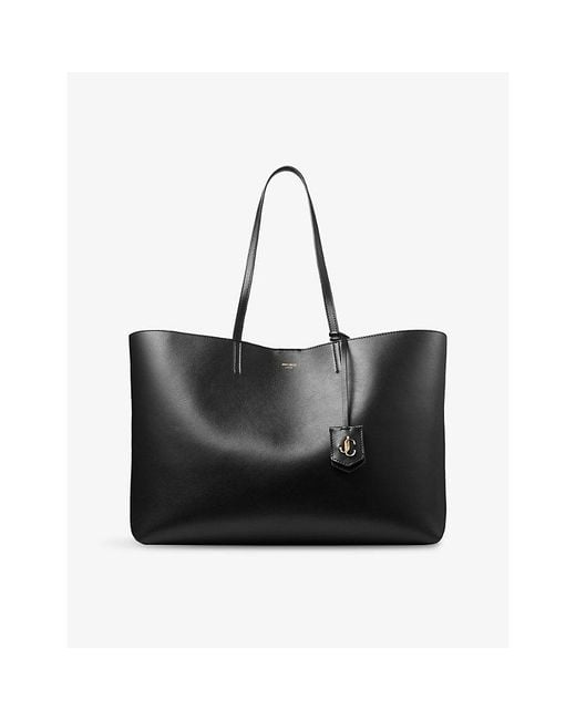 Jimmy Choo Black Nine2Five East-West Leather Tote Bag