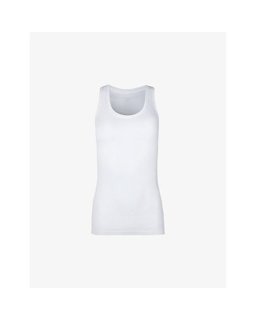 Sweaty Betty White Athlete Seamless Stretch-jersey Vest Top