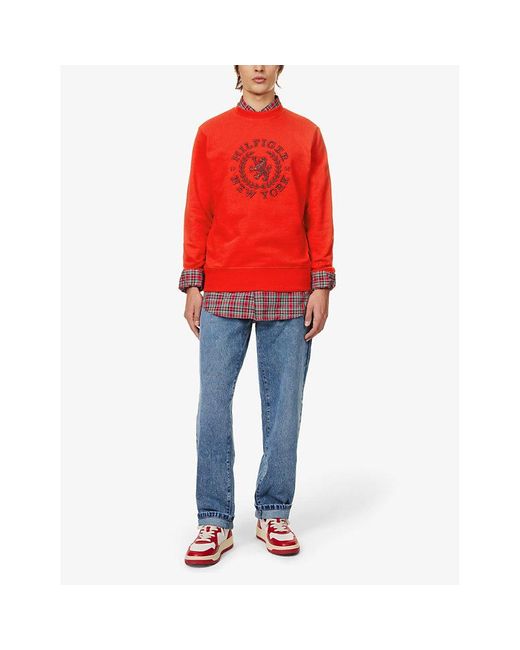 Tommy Hilfiger Big Icon Brand-embroidered Cotton-jersey Sweatshirt for men