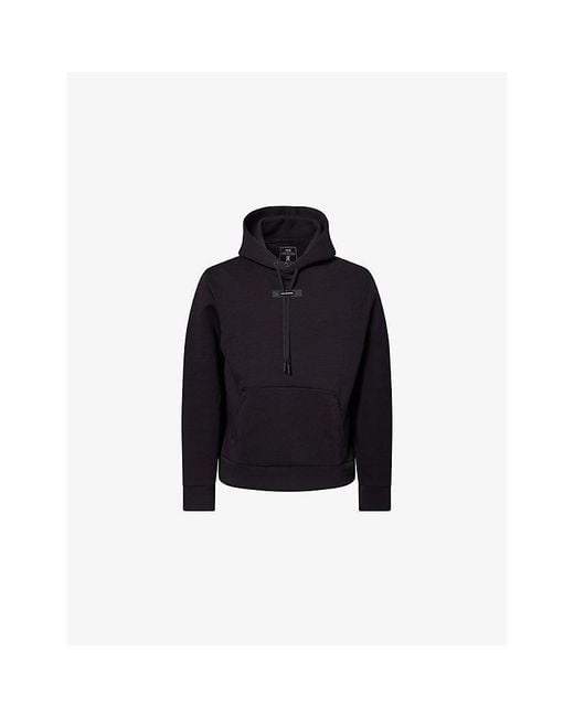 On Shoes Blue Focus Tech Regular-Fit Stretch-Cott Blend Hoodie for men