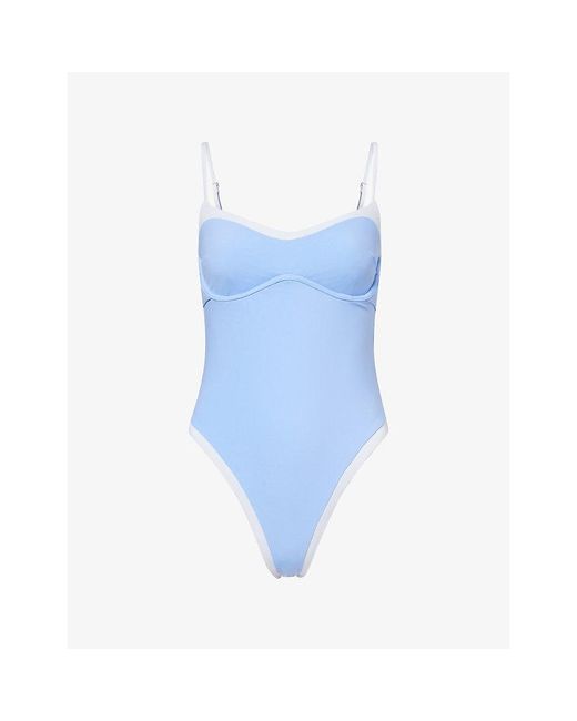 WE Are Tala Blue Contrast Underwired Swimsuit