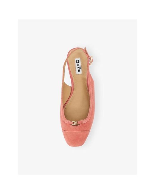 Dune Pink Hanna Suede Slingback Flats