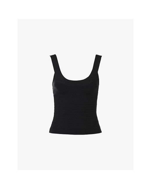 House Of Cb Black The Og Scoop-Neck Woven Bandage Top Xs (A-C Cup)