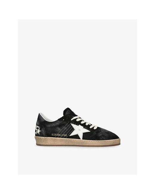 Golden Goose Deluxe Brand Black Ballstar Stitched 80203 Suede Trainers for men