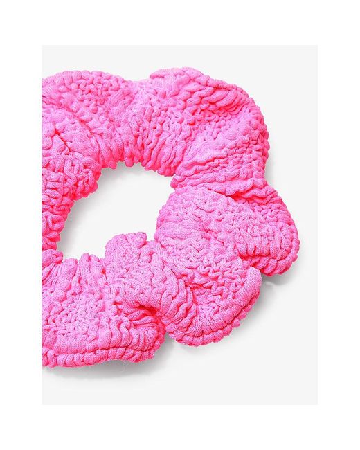 Hunza G Pink Ruched Stretch-woven Scrunchie