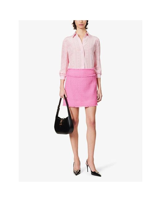 Dolce & Gabbana Pink Rachel Mid-rise Tweed Mini Skirt