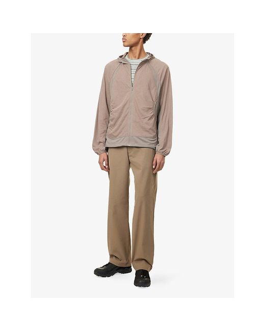 Hiking Patrol Natural Orbid Panelled Cotton Hoodie for men
