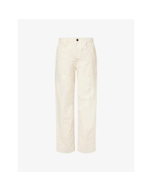 Drake's Natural Fatigue Straight-Leg Cotton-Twill Trousers for men