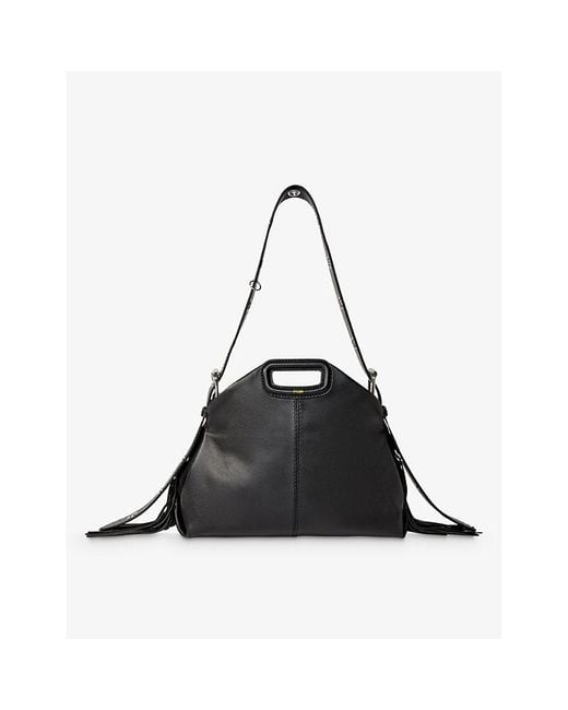 Maje Black Miss M Leather Shoulder Bag