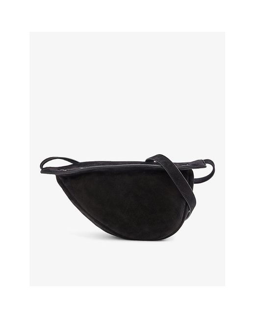 The Row Black Slouchy Banana Small Leather Shoulder Bag