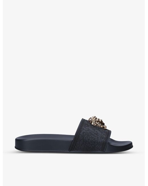 Versace Palazzo Medusa-plaque Moulded Sliders in Black | Lyst