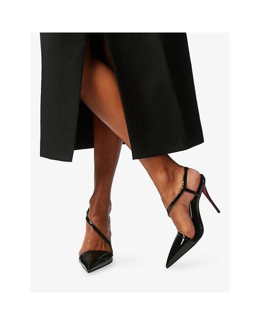 Christian Louboutin Black Rosa Z 100 Patent-Leather Heeled Courts