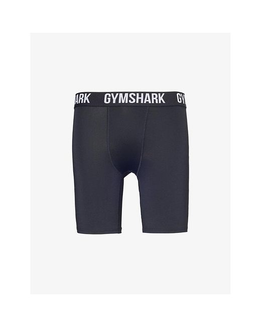 GYMSHARK Blue Element Baselayer Logo-Waistband Stretch-Woven Shorts for men