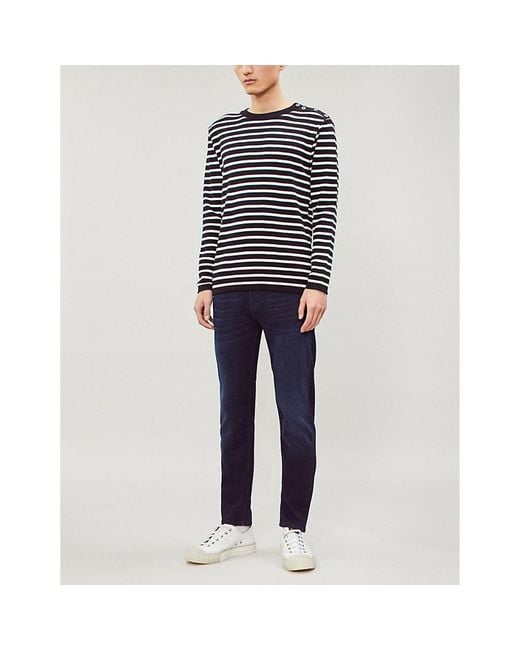 7 For All Mankind Deep Blue Slimmy Tapered Luxe Performance Plus Slim-fit Jeans for men