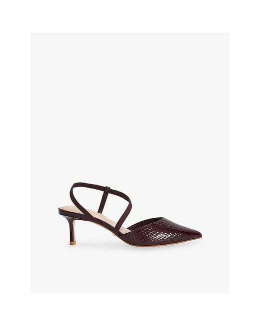 Dune Multicolor Charming Faux-Leather Slingback Courts