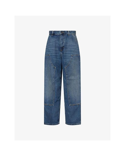 Carhartt Blue Camano Patch-Pockets Denim Trousers