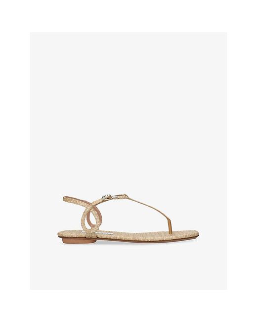 Aquazzura Natural Almost Bare Woven Sandals