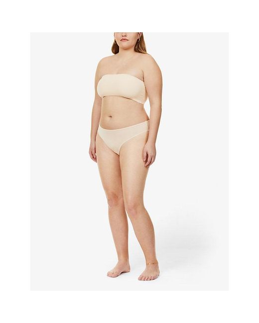 Skims Natural Fits Everybody Mid-Rise Stretch-Woven Thong