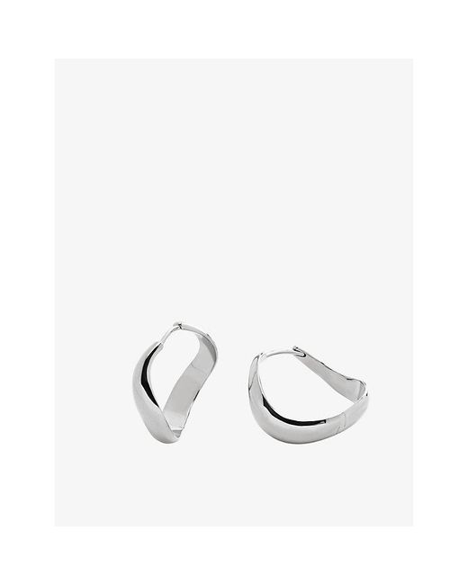 Monica Vinader White Swirl Medium Sterling- Hoop Earrings