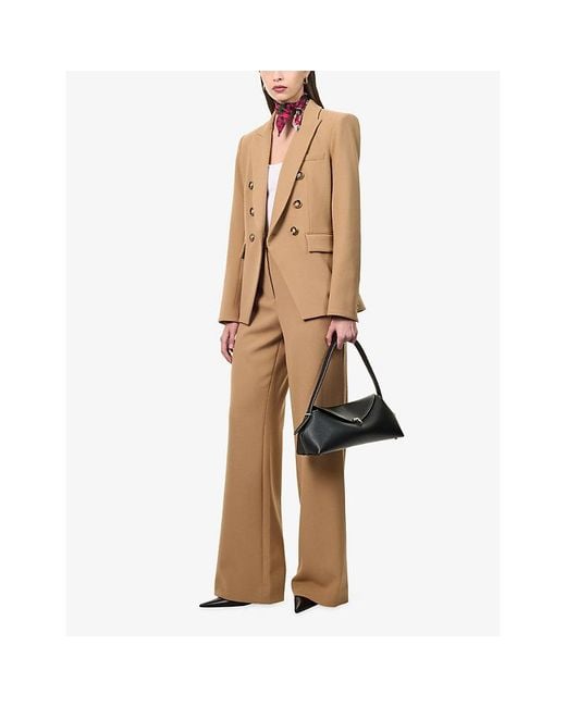 Veronica Beard Natural Miller Single-Breasted Woven Jacket