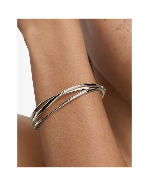 Monica Vinader White Nura Wrap Sterling- Bangle