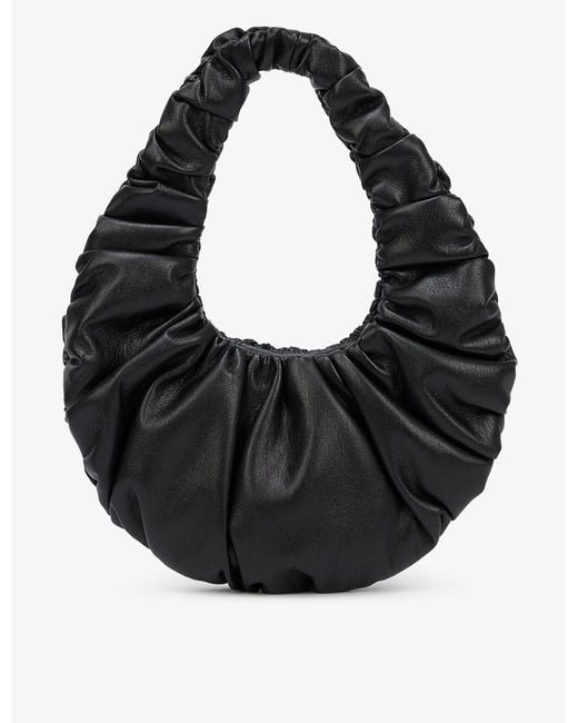 Nanushka Anja Ruched Vegan-leather Baguette Bag in Black | Lyst UK