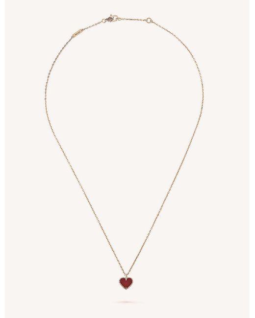 Van Cleef & Arpels Natural Sweet Alhambra Gold And Carnelian Necklace