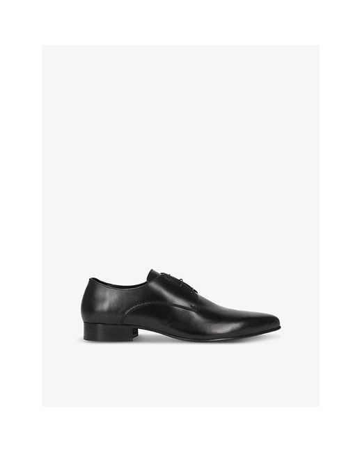 The Kooples Black Pointed-Toe Leather Derby Shoes for men
