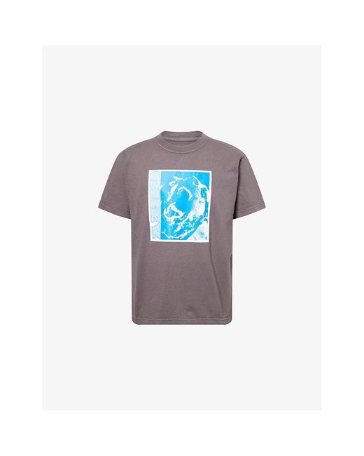 Obey Blue Stay Back Short-Sleeves Cotton-Jersey T-Shirt for men