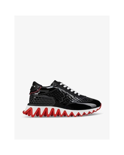 Christian Louboutin Black Loubishark Donna Leather Mid-top Trainers