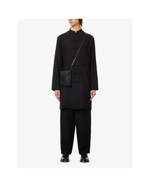 Yohji Yamamoto Black Wide-leg Relaxed-fit Linen-blend Trousers for men