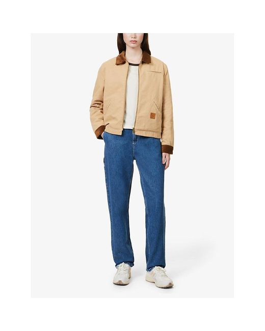 Sporty & Rich Natural Worker Brand-patch Cotton Jacket