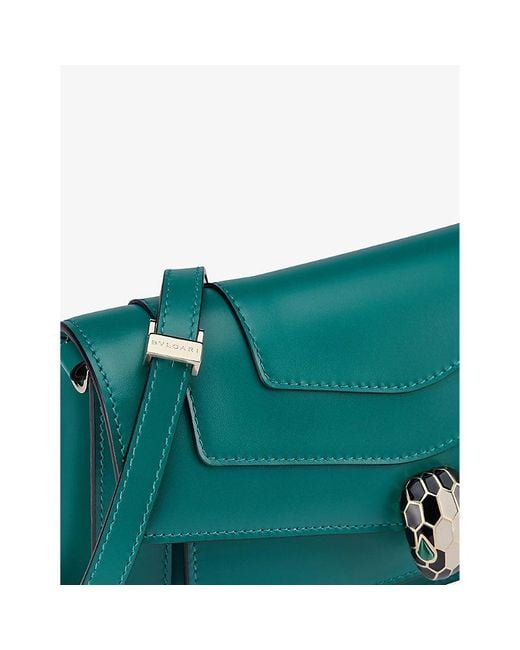 BVLGARI Green Serpenti Forever Leather Cross-Body Bag