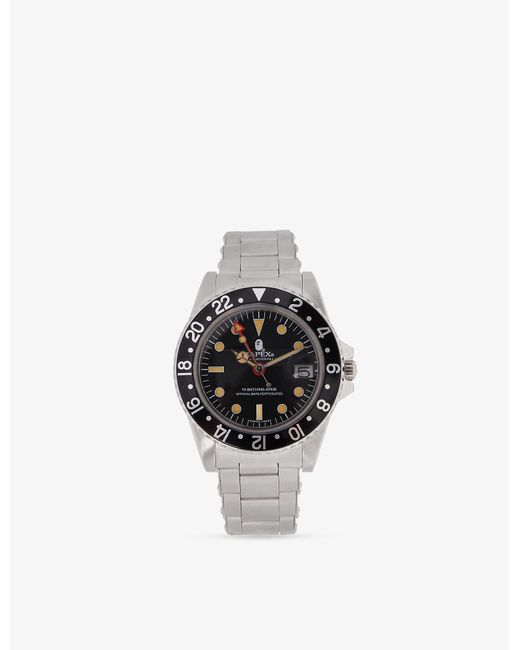 A Bathing Ape Black Type 2 Bapex Stainless-steel Watch for men