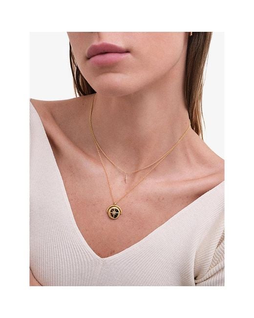 Astley Clarke Metallic Celestial Spinner 18Ct- Plated Sterling- Locket Necklace