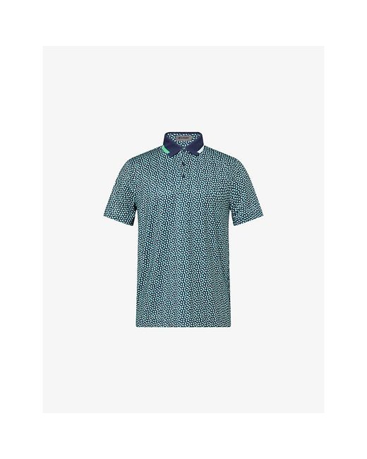 G/FORE Blue Graphic-Print Short-Sleeve Jersey Polo Top for men