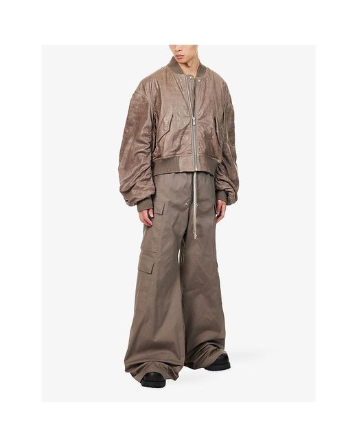 Rick Owens Brown Cargobelas Flared Cotton Cargo Trousers for men