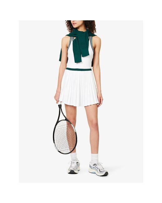 Varley White Jane Scoop-neck Recycled-polyester Blend Mini Dress