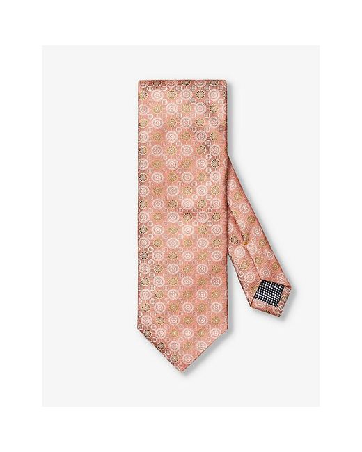 Eton of Sweden Pink Patterned Silk Tie for men