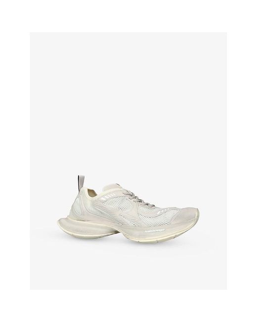 Balenciaga White Circuit Faux-Leather And Mesh Low-Top Trainers for men