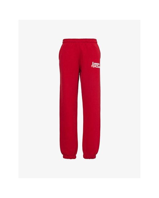 ADANOLA Red Lovers Club Relaxed-Fit Cotton-Jersey Jogging Bottoms