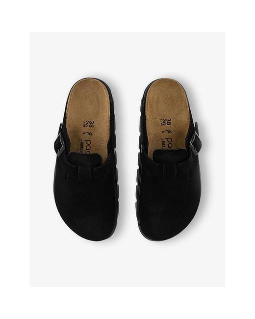 Birkenstock Black Boston Chunky Suede Clogs